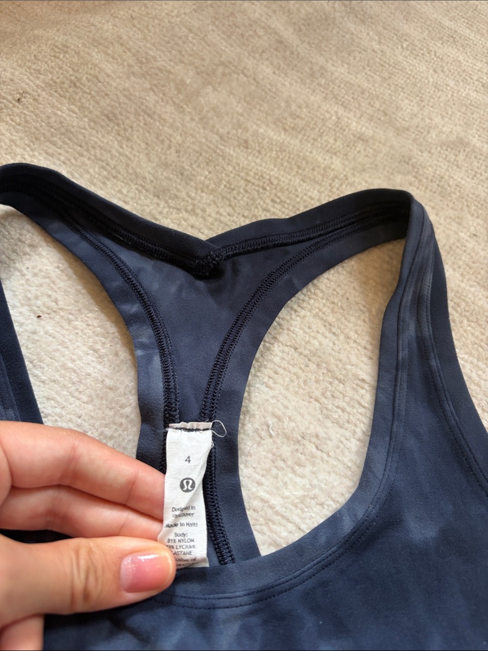 Lululemon Navy Tie-Dye Racerback Tank Top - Picture 4 of 5